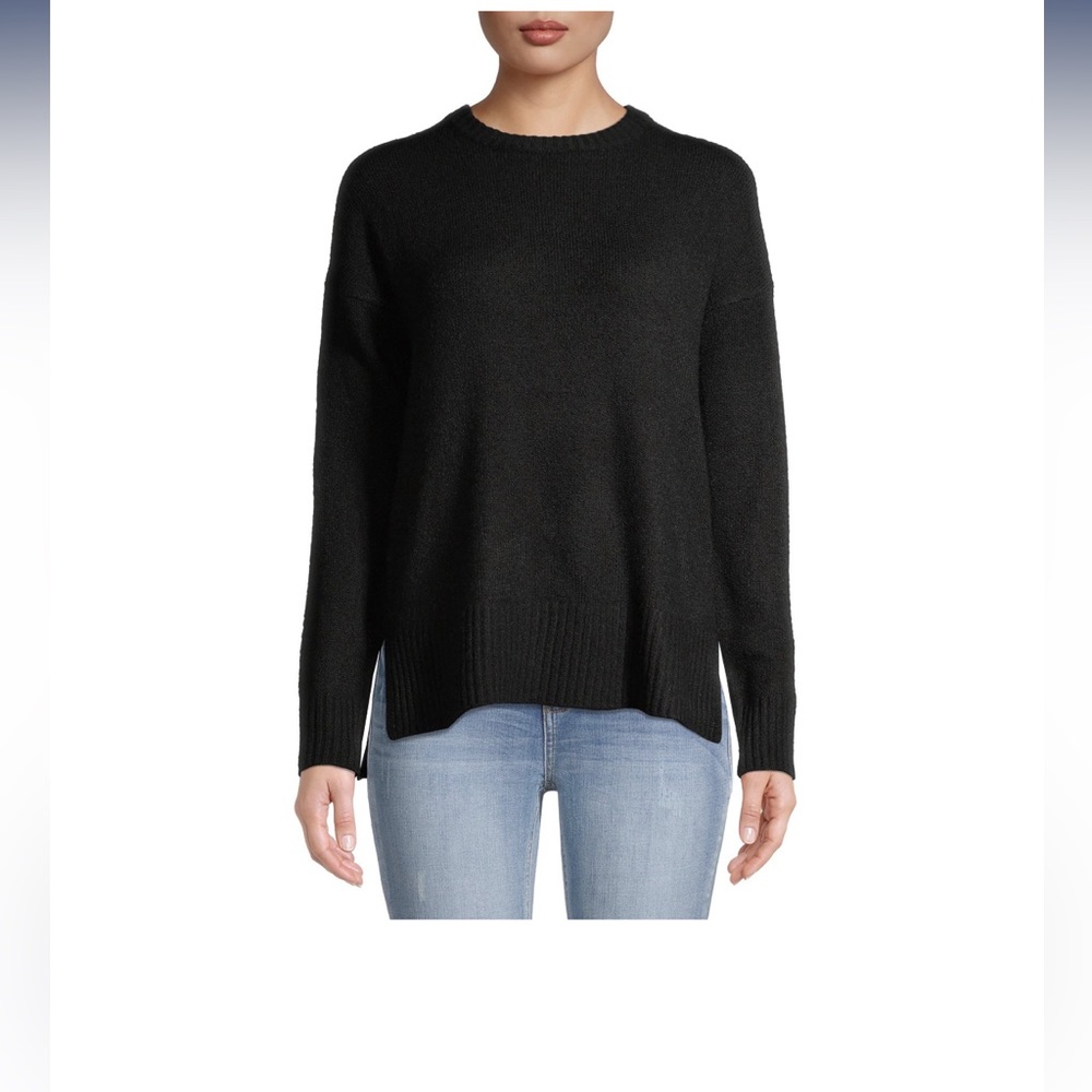 Terra Sky Black Sweater Side Slits 2X